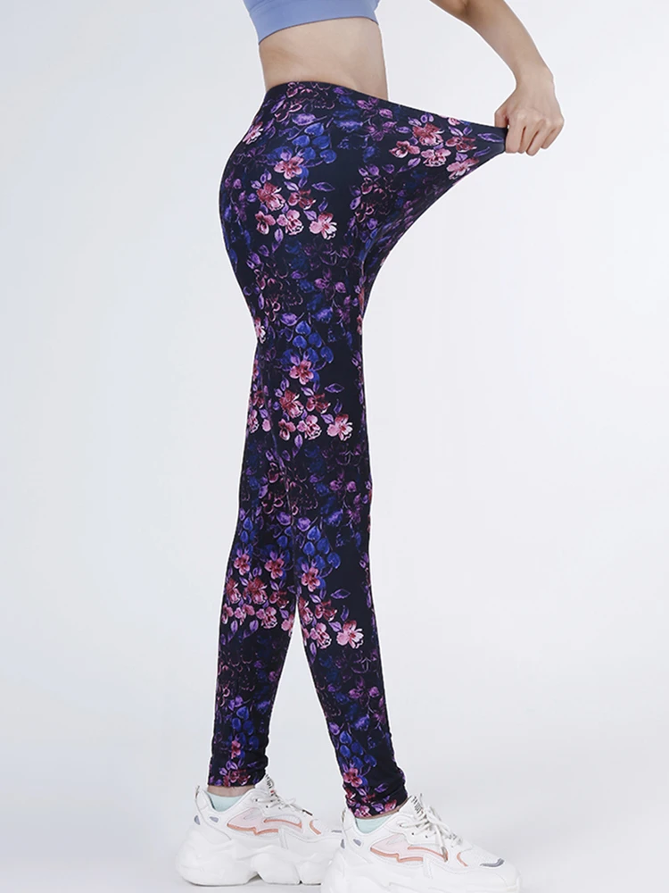 YSDNCHI Summer Flower Printing Leggings Gym Push Up Tights Sports Pencil Pants Women Trousers Fitness Leggins 2022 New