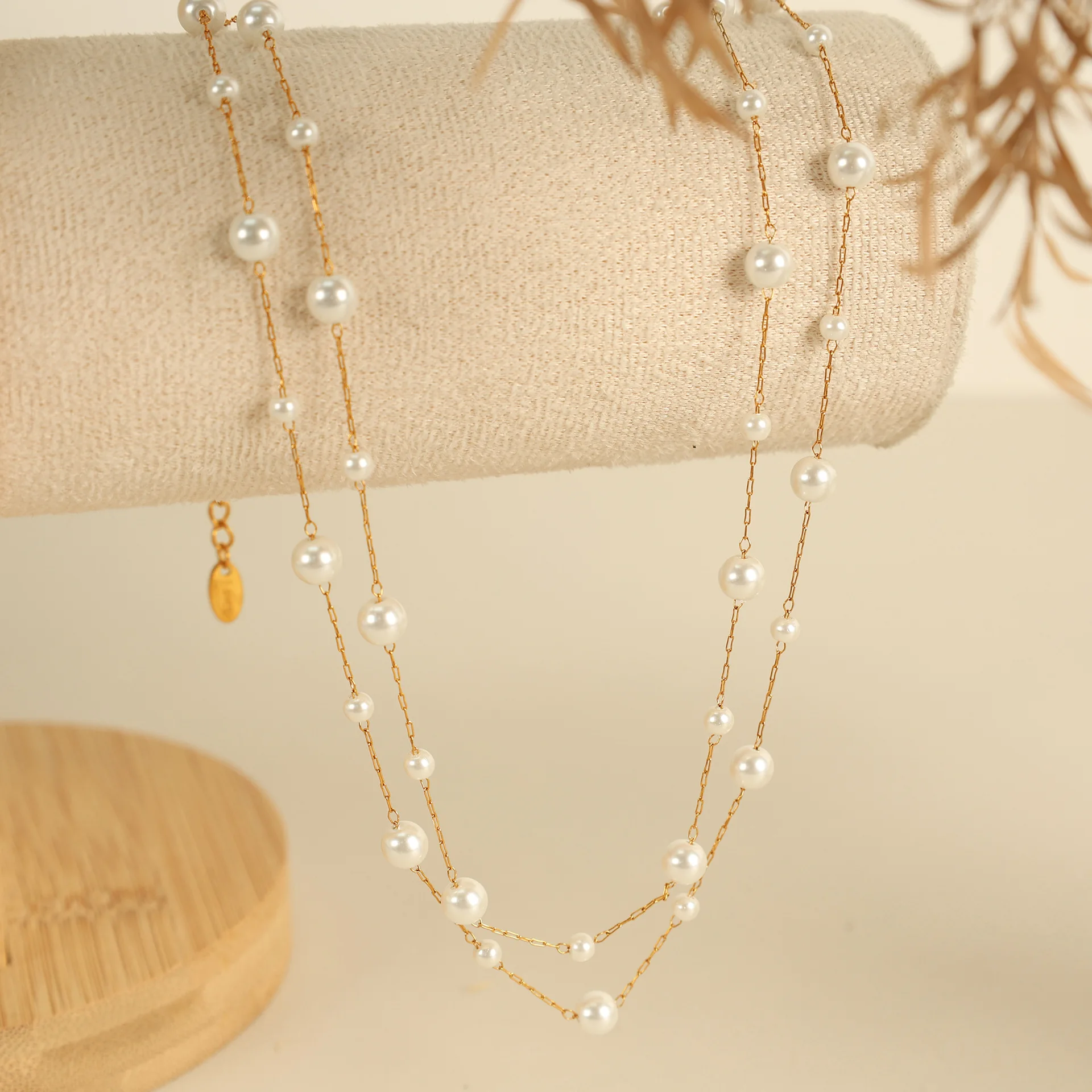 ZAKOL Stainless Steel Temperament Pearl Chain Choker Necklace for Women Waterproof Collar Jewelry Bijoux Gift 5