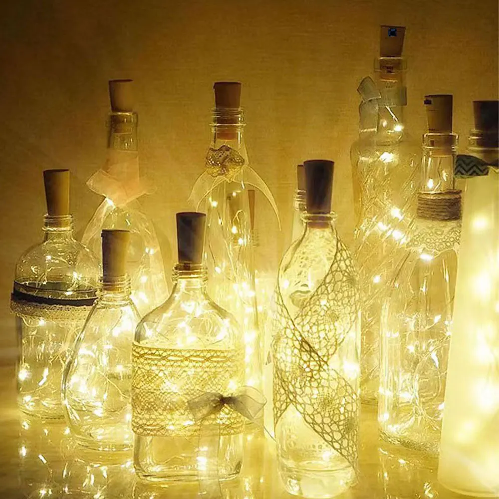

LED Wine Bottle Lights Fairy Lights Garland 3 modes Copper Wire String Lights DIY For Party Wedding Christmas Bar Decoration