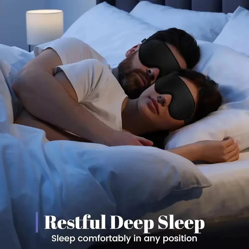 Enhanced Sleep Mask - Ultimate Blackout Comfort with 3D Breathable Design and Adjustable Strap