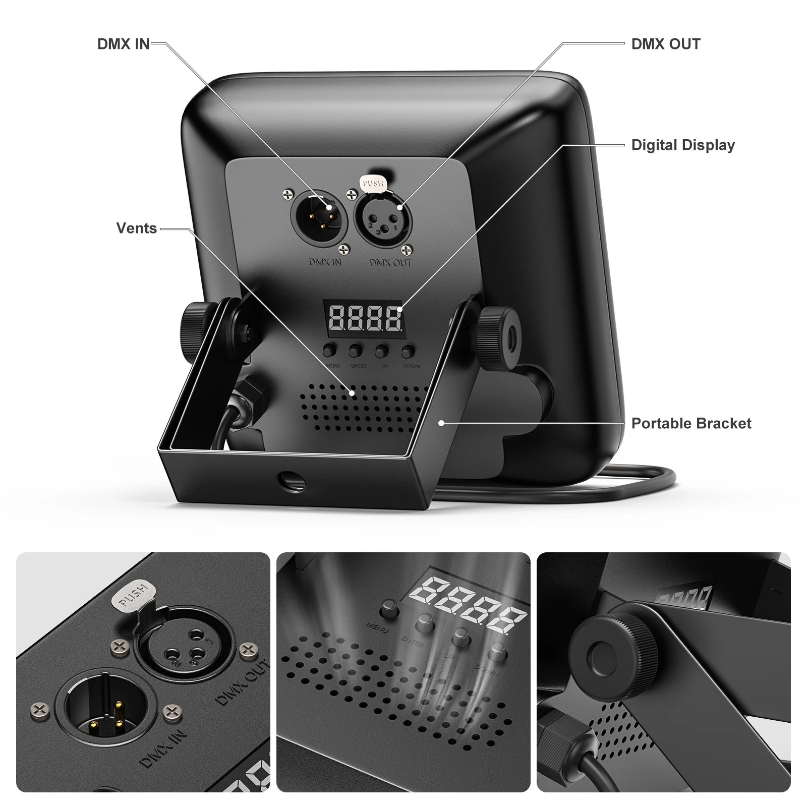 4 Pack RGBW LED Stage Par Lights with DMX Control