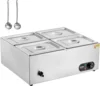110V 4-Pan Food Warmer, 1200W Electric Steam Table 15cm/6inch Deep, Professional Stainless Steel Buffet Bain Marie 48 Quart 1