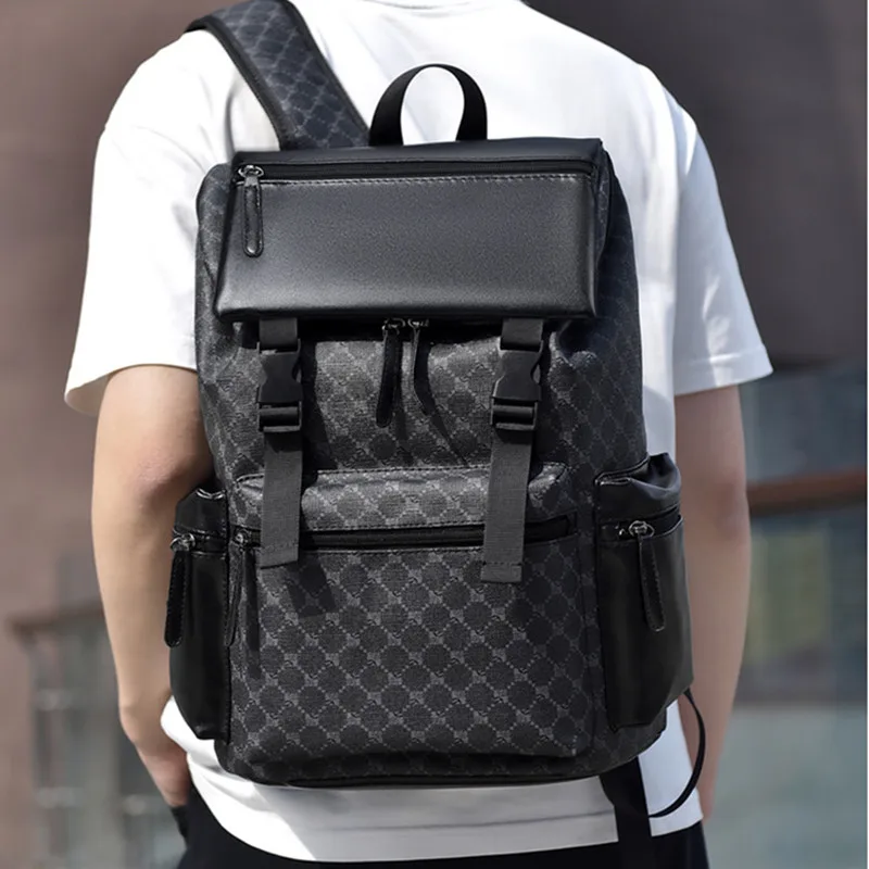 Luxury Business Men's Backpack Large Capacity Leather Travel Backpack Casual Student School Backpack Waterproof Man Laptop Bag