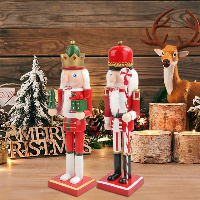Wooden Soldiers Nutcracker Christmas Party Drummer Walnut Ornaments Home  Decor