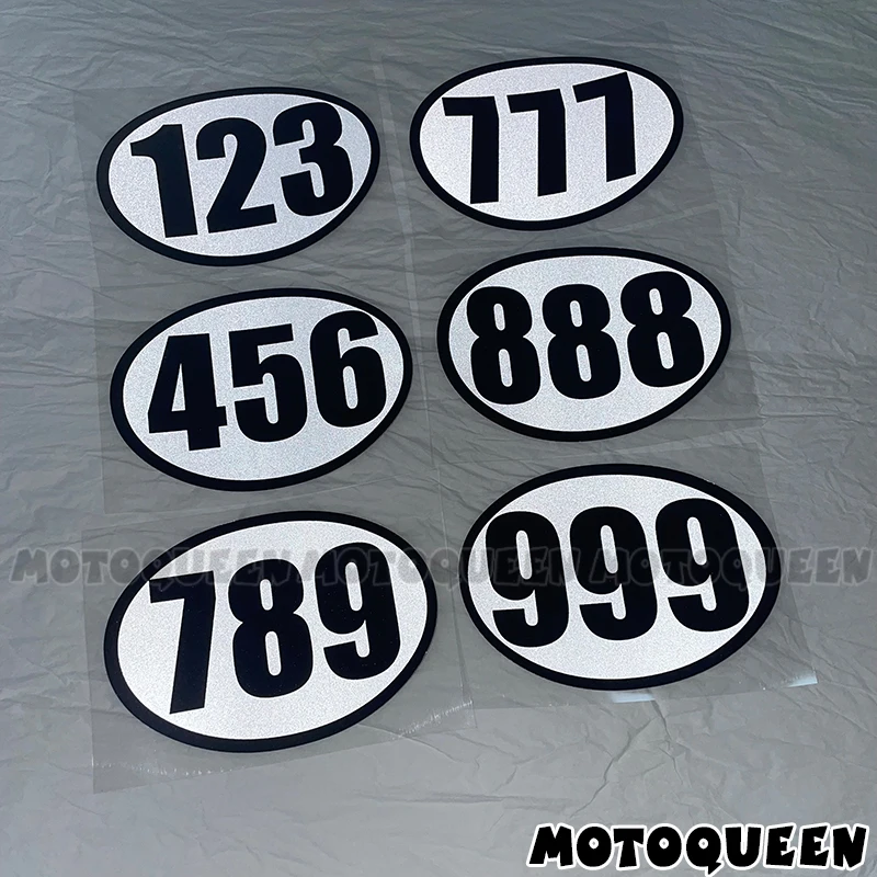 2x Cafe Racer Nummer Vintage Motorrad Auto Aufkleber ovale Kraftstoff tank Seiten abdeckung Wind Helm Aufkleber für Honda Suzuki Harley Indianer – Detail 2
