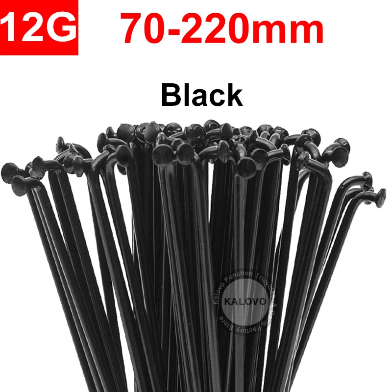Bicycle Spokes 20pcs Black Steel With Nipples Electric Bike