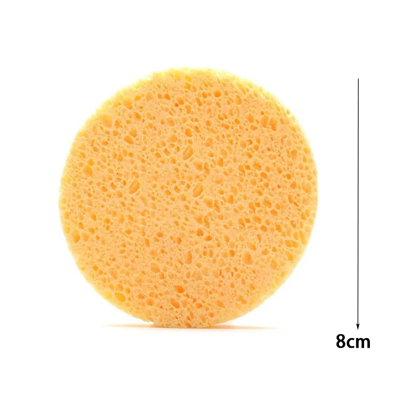 10pcs 8cm Face Round Makeup Remover Tool Natural Wood Pulp Sponge Cellulose Compress Cosmetic Puff Facial Washing Sponge 6