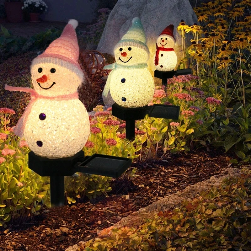 

Christmas Solar Power Snowman Light Outdoor Waterproof Lawn Lamps Garden LED Garland Yard Fence Light for Holiday Decoration