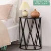 Set of 3 Metal Round Coffee Accent Table, Side Table End Table for Indoor Outdoor Multifunctional Use,Heavy Duty Metal Plant 4