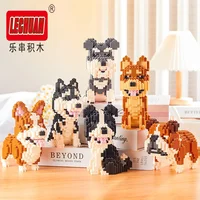 Linkgo Connection Building Blocks Collie Husky Bulldog Corgi Schnauzer 3D Model Animal Dog Mini Bricks Figure Toys For Kid Gift 1