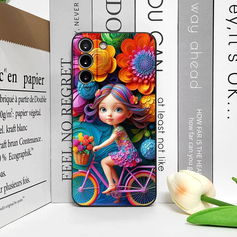 Charming Bicycle Balloon Couple Phone Case Cover