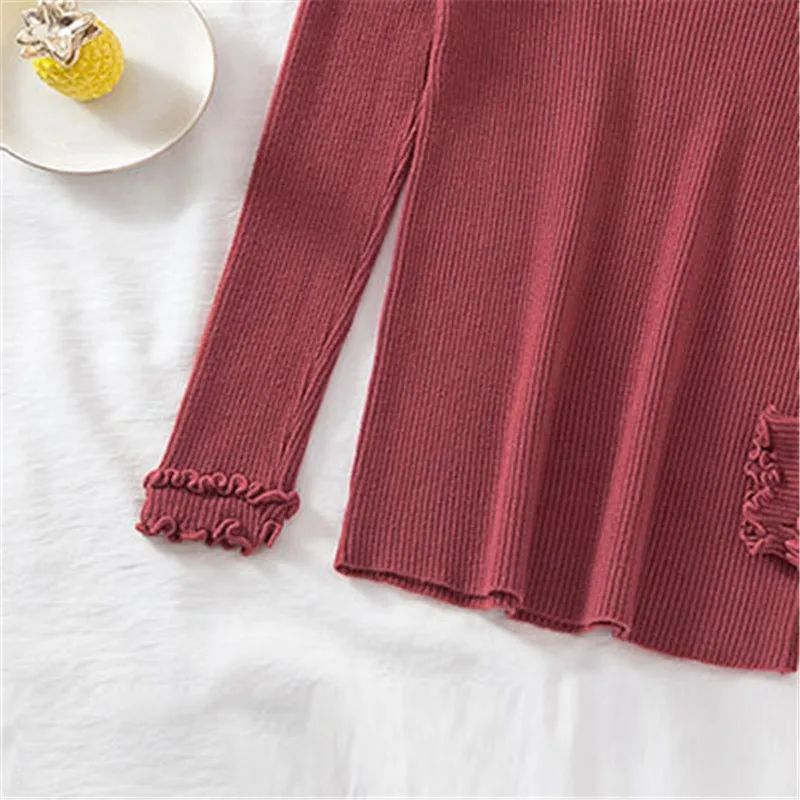 2022 New Spring Autumn Button Knitted Sweater Women Full Sleeve V Neck Tight Fit Inside Ladies Pullover Top turtleneck Sweaters