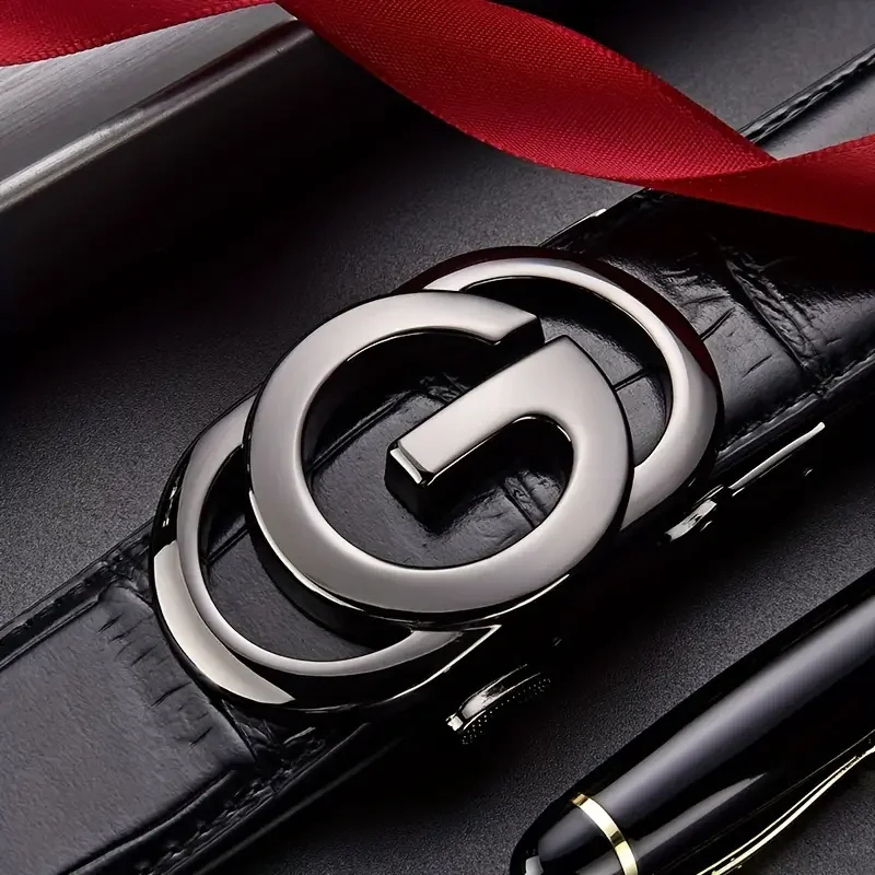 Men belt Leather Belt Metal Alloy Automatic Buckle Brand Luxury Design Waist Belts for Men Strap Male leather belt waist belt mens belt
