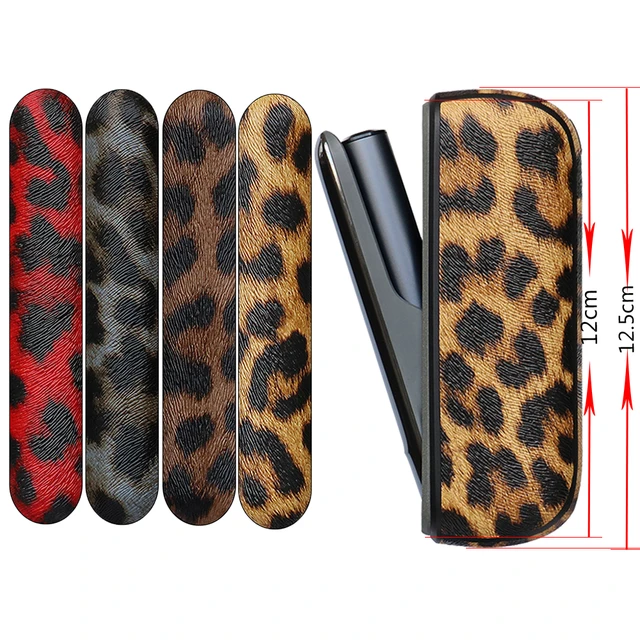 4 Farben Leoparden muster Leder Seiten bezug für iqos iluma Fall