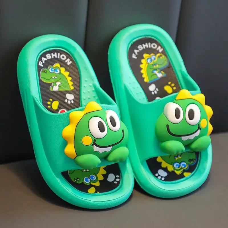 2-10 Year Old Children's Slippers 3D Dinosaur Deodorizing Anti Slip Slippers Boys Girls Shower, Seasonal Universal Slippers