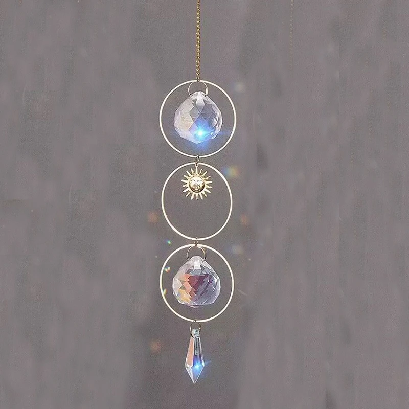 1PCS AB Crystal Suncatcher Window Sun Catchers Hanging Drop Pendant Rainbow Maker Home Garden Decoration 4