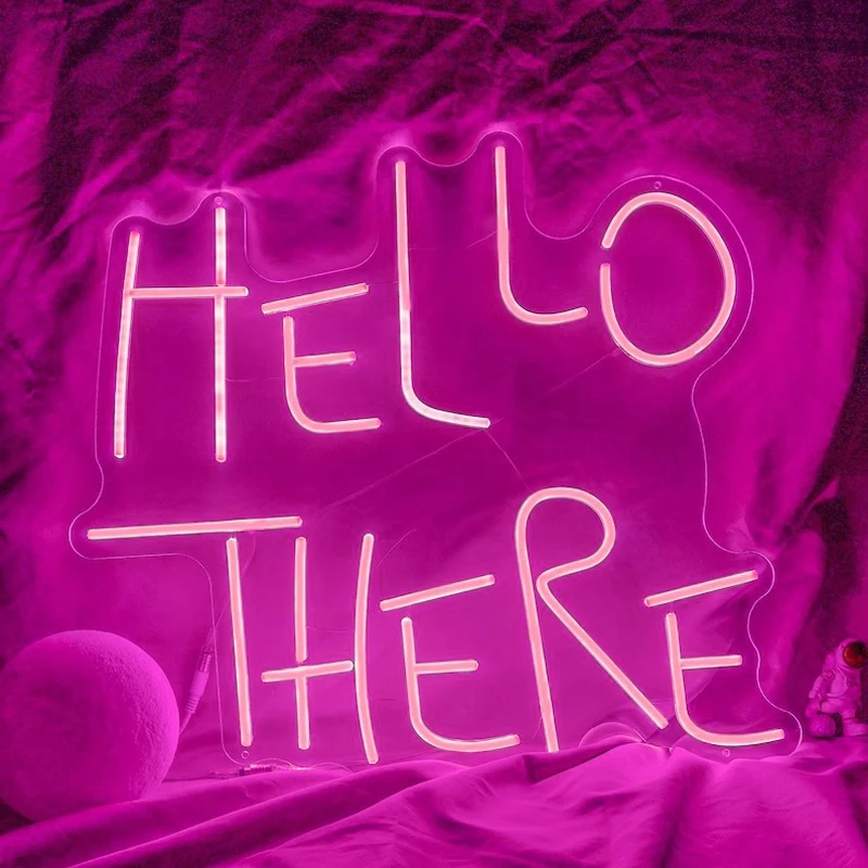 

Hello There, Hell Here Neon Sign, Halloween Decor Lights, Horror Decor with Flickering Led Neon Wall Lights