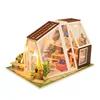 M902 The Aurora Hut Wooden Doll House DIY Assemble Valentine's Day Marry Birthday Present Miniature Hot Kits Toys Home Dollhouse 1