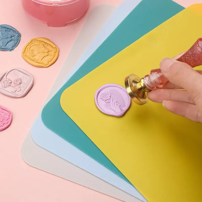 Description Picture 3 of itemSilicon Sealing Wax Board Pad Wax Seal Stamps Mold Paint Backing For DIY Sealling Wax Stamp Pads Heat Insulation A Coaster