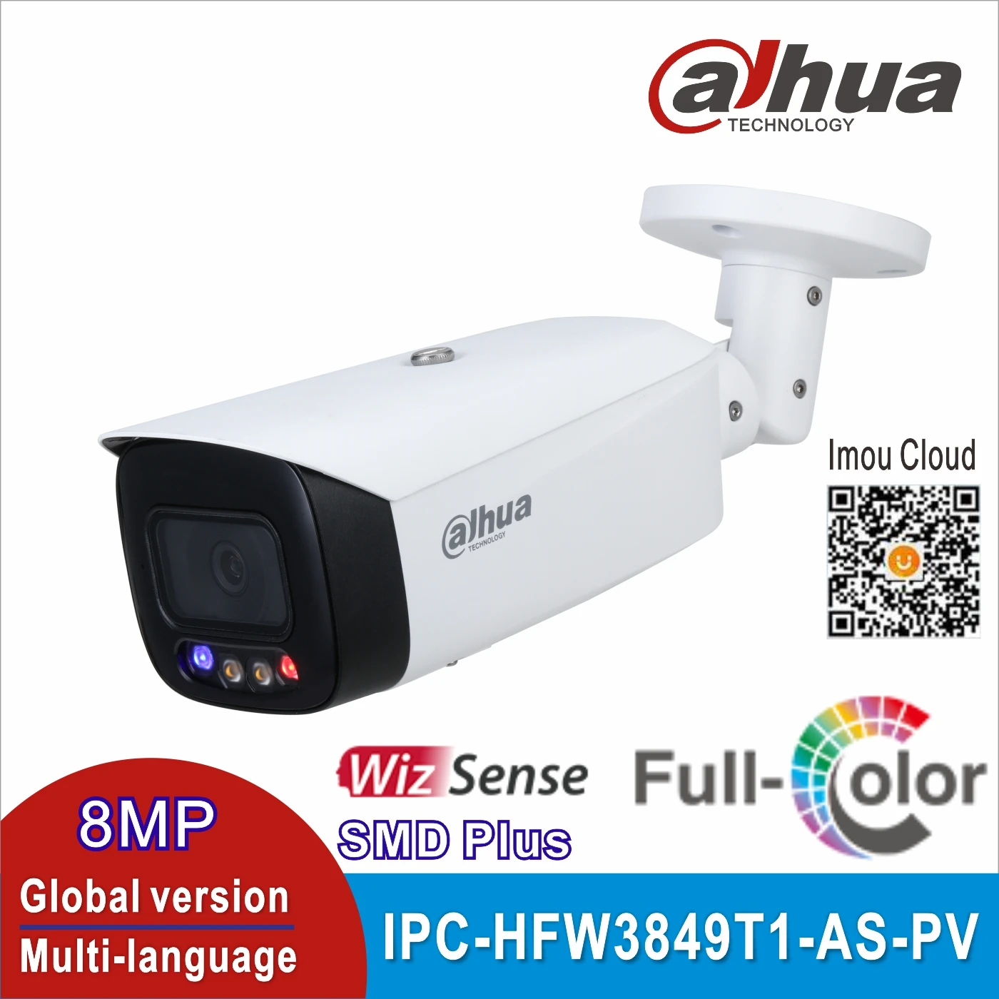 wireless outdoor cctv camera Free shipping Dahua 4K IP Camera IPC-HFW3849T1-AS-PV 8MP Full-color Active Deterrence Fixed-focal Bullet WizSense Network Camera house cameras