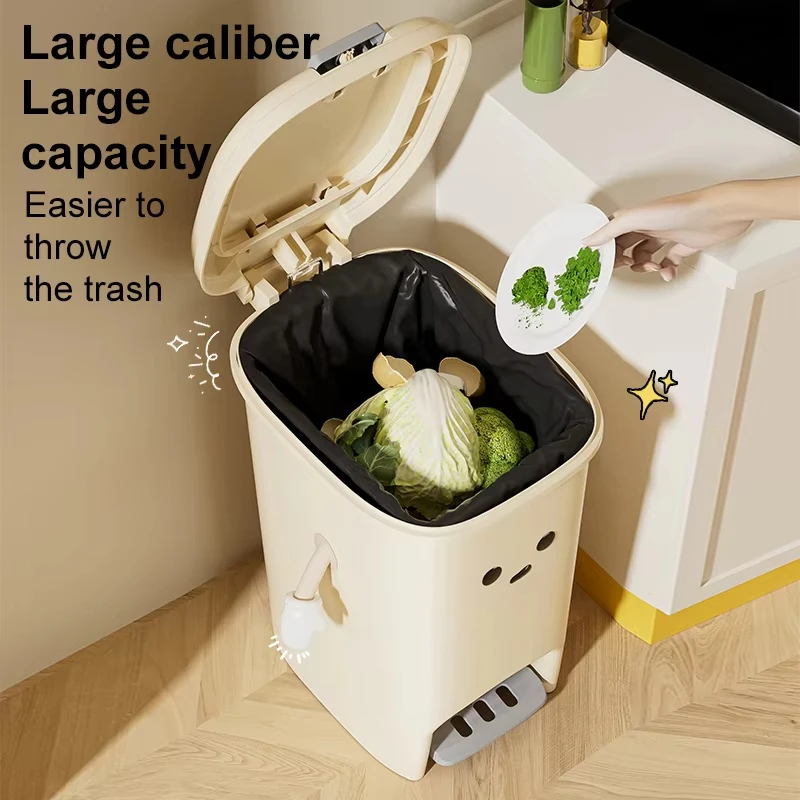 Uforu 대용량 쓰레기통, 페달형 쓰레기통, 주방, 기숙사 및 욕실용 DIY 창의적인 쓰레기통, 사랑스러운 디자인