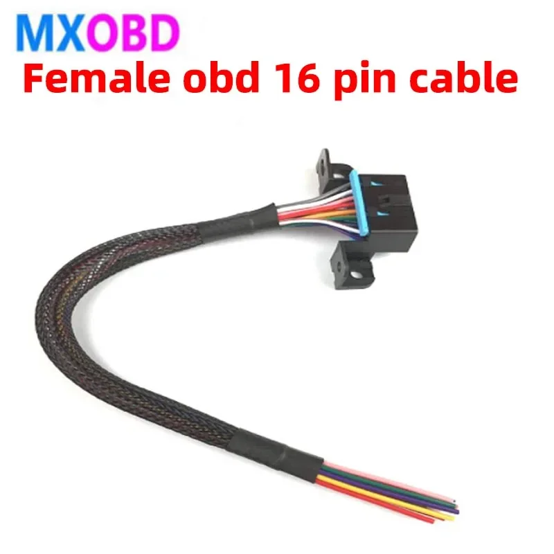 30Cm Fai Da Te Universale J1962F Femmina Obd2 16Pin Cavo Completo Obdii Dash Port Pigtail Cablaggio Fisso Per La Modifica Dell'Auto