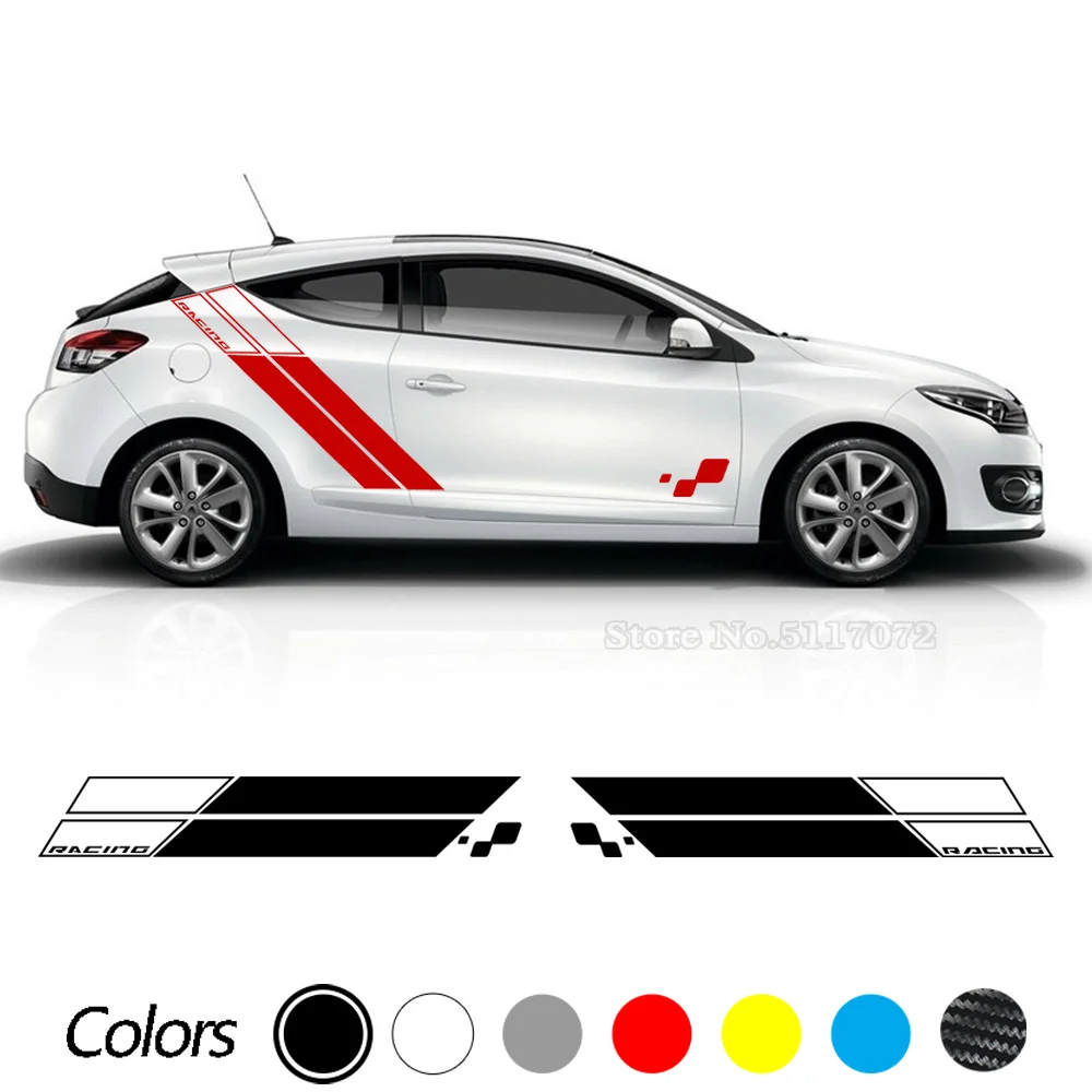 Per Renault Megane Rs Trofeo 2010-2020 3-5 Porte Racing Sport Stripes Entrambi I Lati Car Door Body Decor Decalcomanie In Vinile Accessori