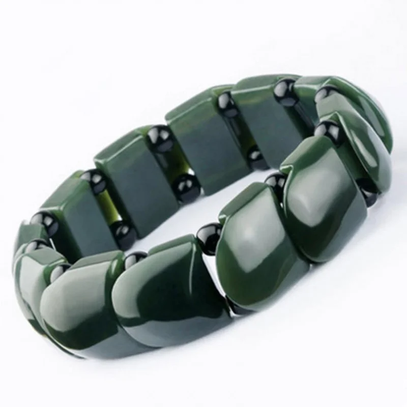 

[Attached] Natural Xinjiang Hetian Jade Gray Jade Dragon Scale Bracelet Festival Height Manual Bracelet