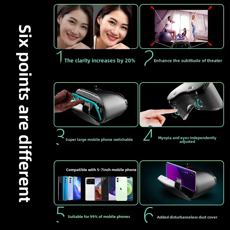 VRG New Virtual Reality 3D Glasses Mobile Phone Specific Youth Exclusive Virtual Universe Small Year Special AR Glasses