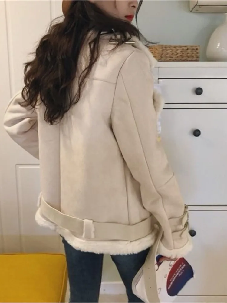 Winter Women Suede Jacket Coat | Jacket Suede Leather Fur