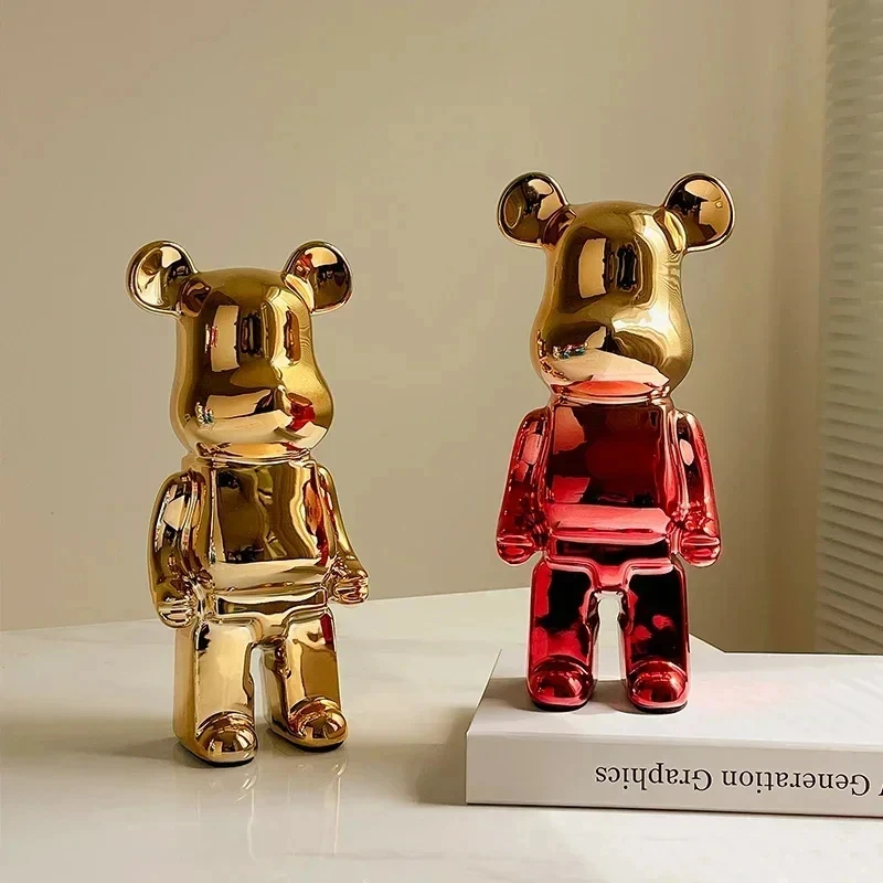 

Bearbrick Figure Statues Ceramics Violent Bear Fashion Desktop Decoration Bearbrick Figurines Luxury Living Room Decoration