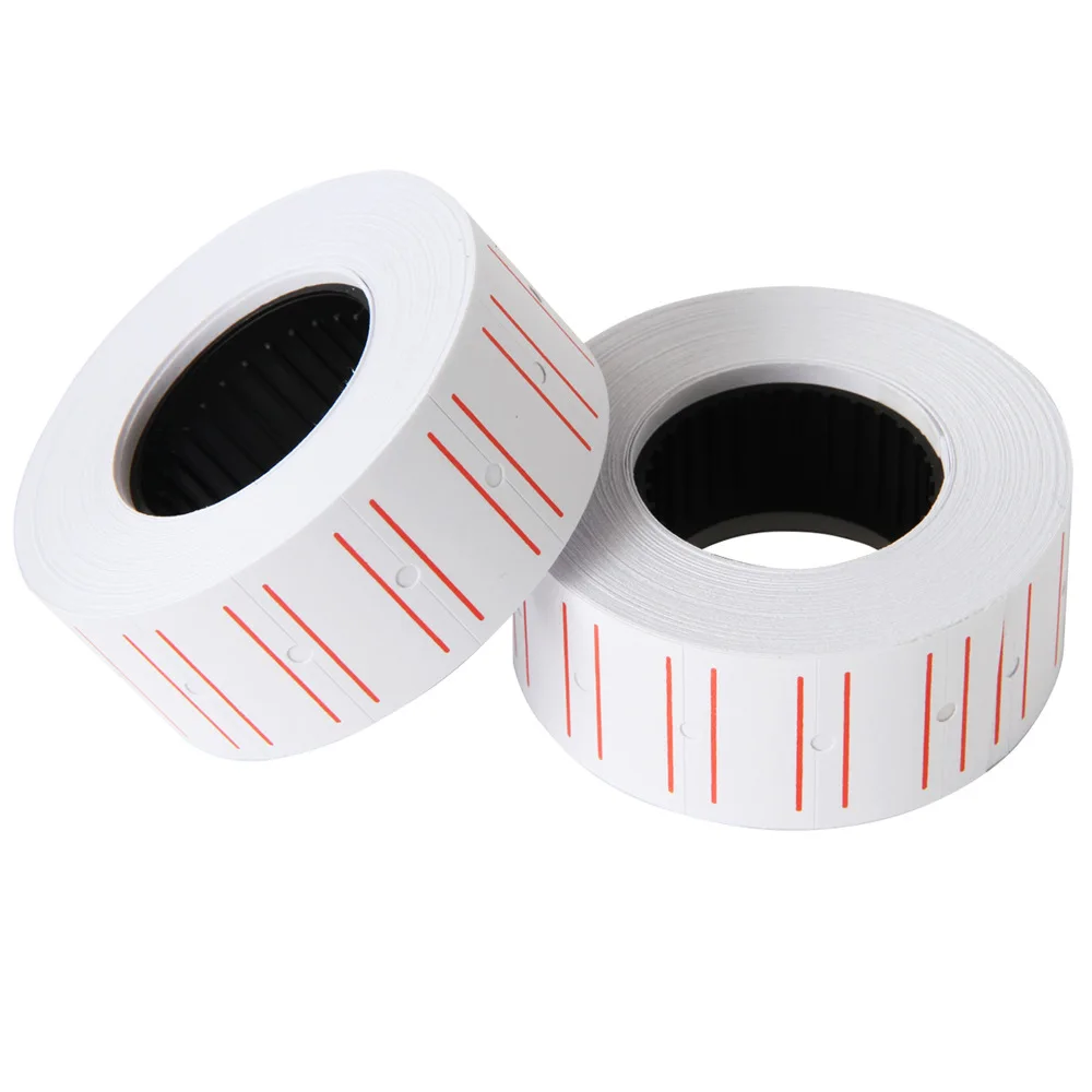 White Single Row Supermarket Merchandise Price Tag Label 1 Roll Self-Adhesive Price Labels, Label Sticker for Labeling Gun (1) Sk-2044