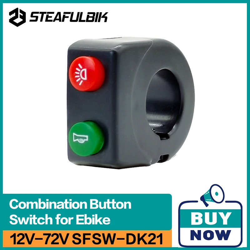 DK21 Handlebar Horn and Headlight 22mm Combination Button Switch for Motorcycle E-bike Scooter Universal Refit Accessories