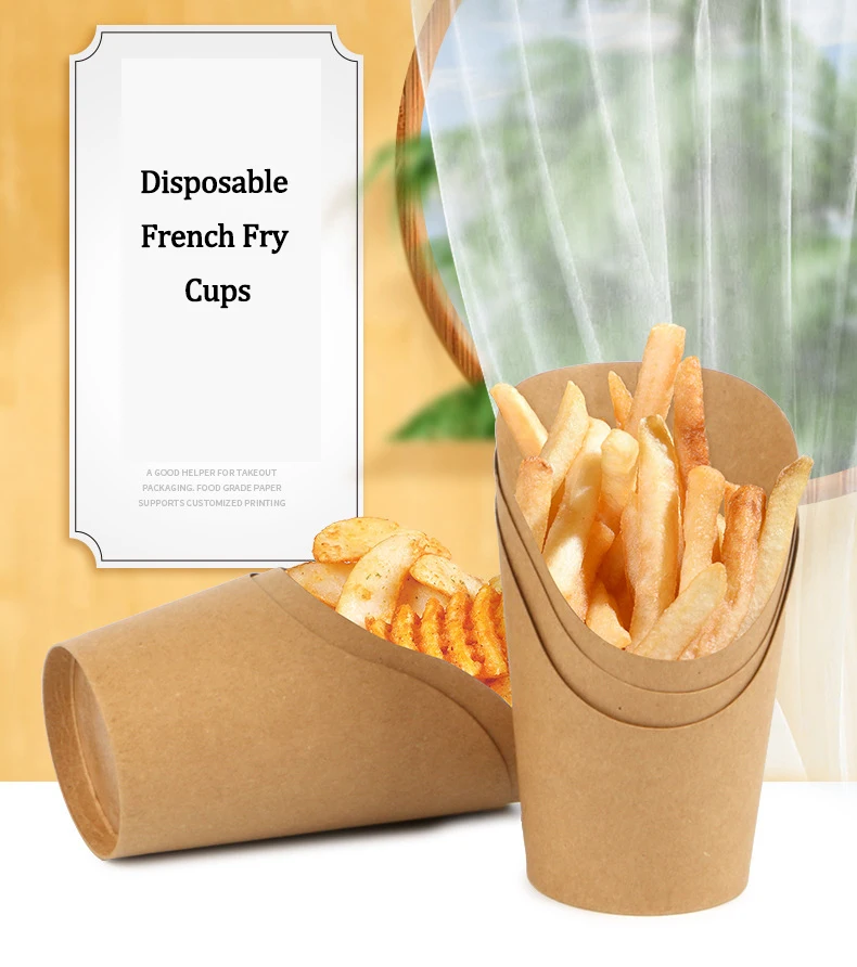 100PCS Kraft Paper French Fry Cups, Disposable Snack Containers, Charcuterie and Desser... - SKU PFFC1521 - UGI Packaging