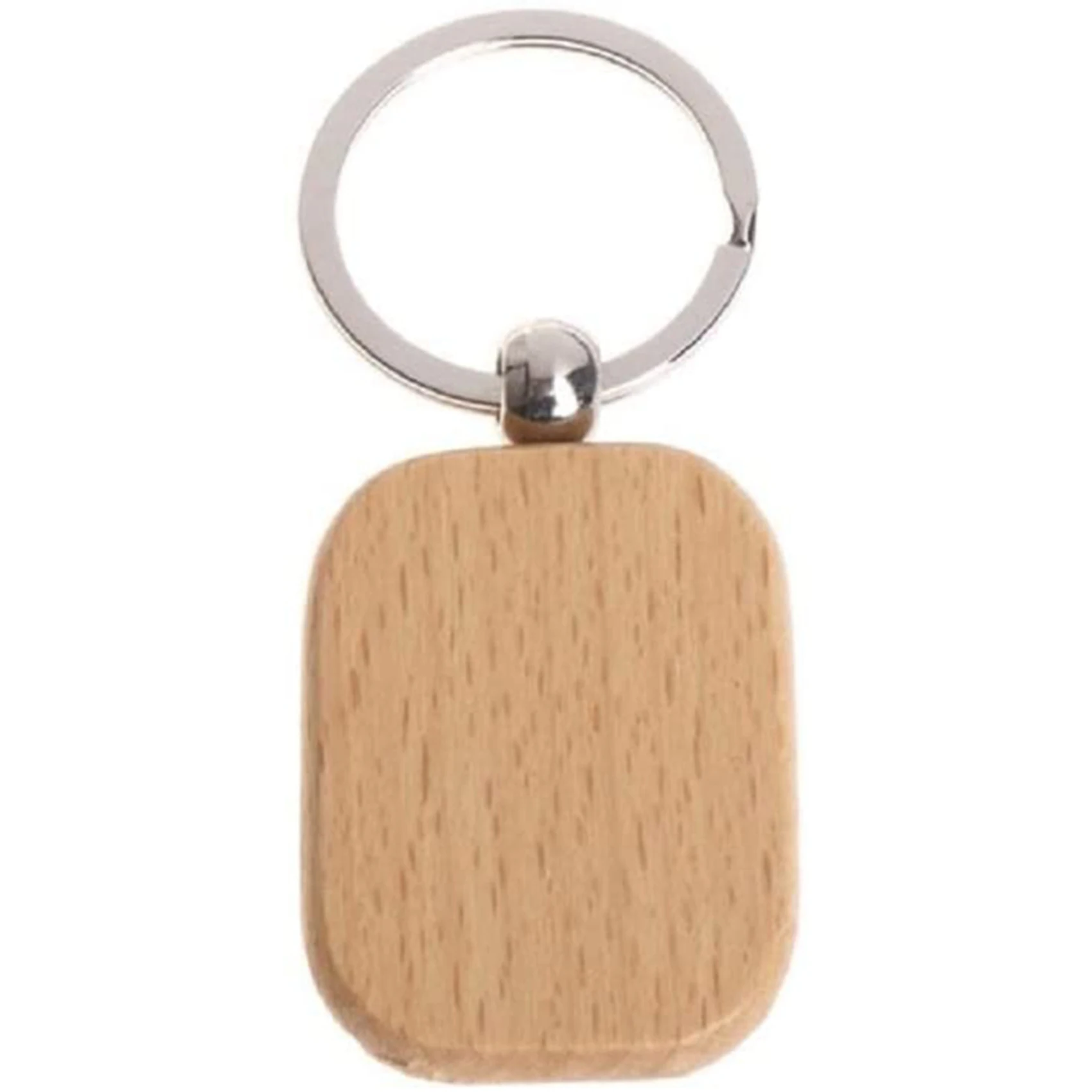 40Pcs 빈 나무 열쇠고리 DIY 나무 열쇠고리 키 태그 분실 방지 나무 액세서리 선물