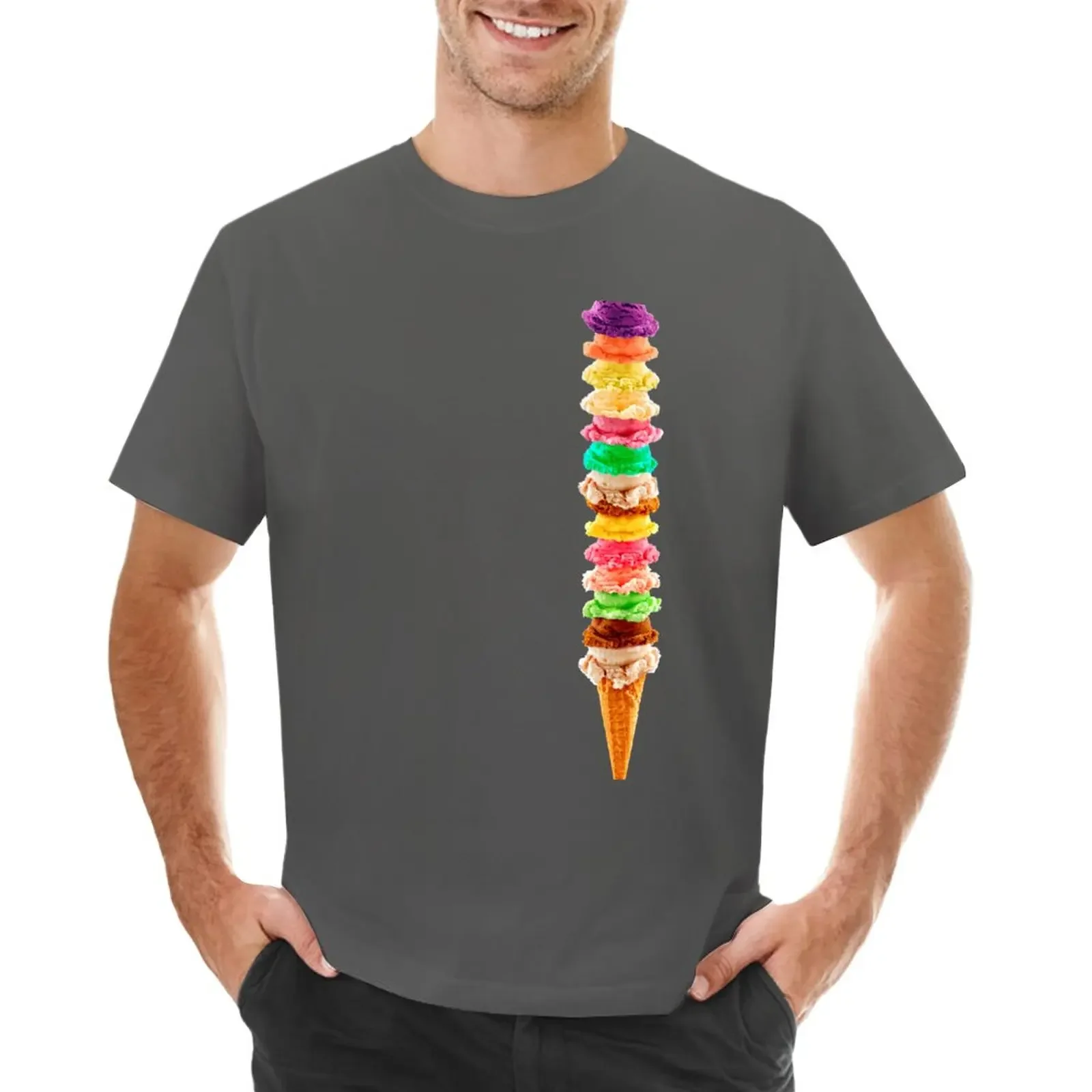 

Ice Cream Pile T-Shirt quick drying tees summer top tshirts for men