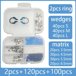 Enhanced Dental Contoured Matrix System with Tulwar Wedges, Metal Matrices, and NITI Clamping Ring (2-120-100 mix kit)