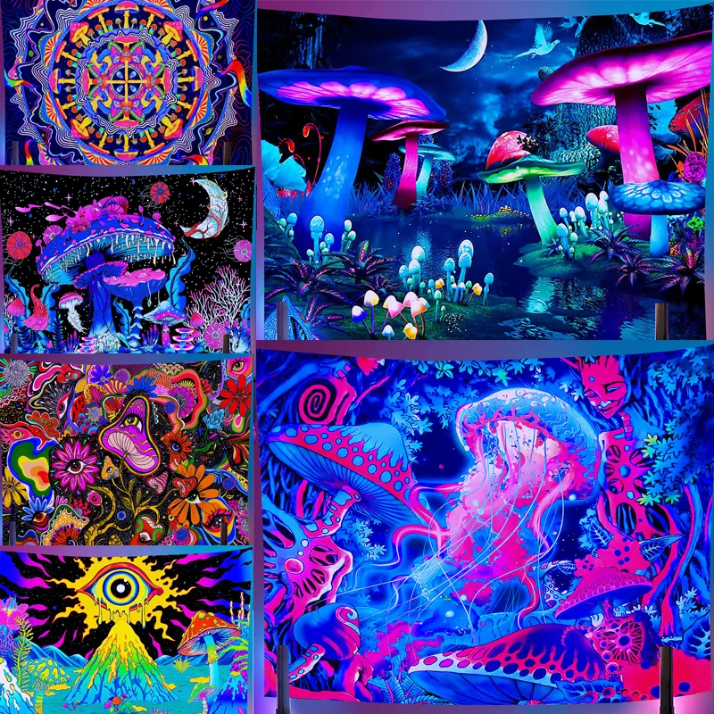 Tapisserie Lumière Noire Toile De Fond UV Bannière Art