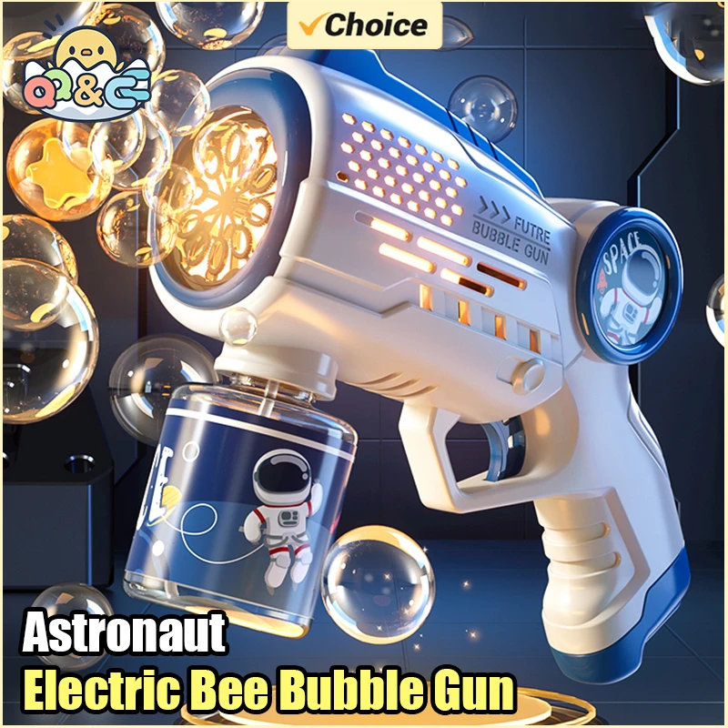 Astronaut Electric Soap Bubble Machine Automatic Light Bubbles Gun Beach Outdoor Game Toys for Adult Kids Gift Wedding Party Toy