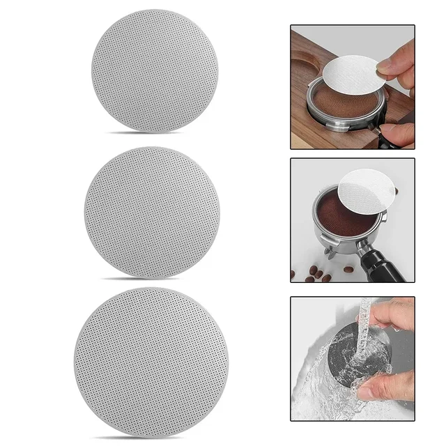 51 53 58mm Reusable Coffee Filter Screen Heat Resistant Mesh Portafilter Barista Coffee Making Puck Screen For Espresso Machine