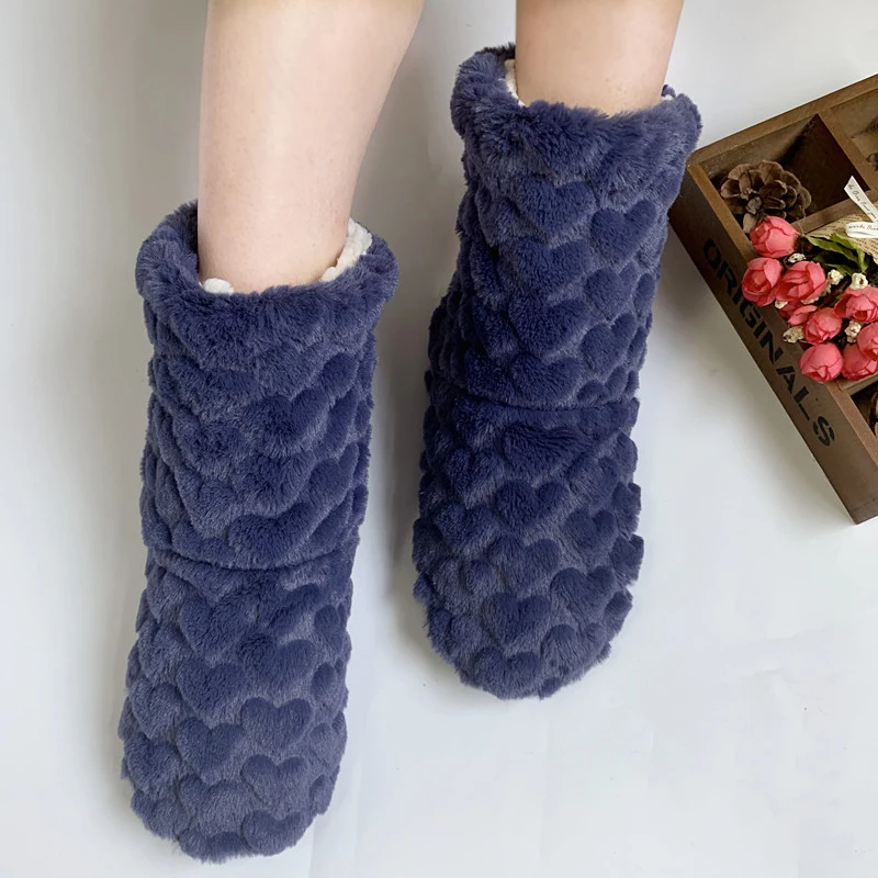 Winter women slippers slippers sandals lightweight slippers flat slippers warm slippers Women Slippers Shoes Autumn Couple Floor Socks Adult Non-Slip Thickening Velvet Indoor Dance High-Tube Slippers Female
