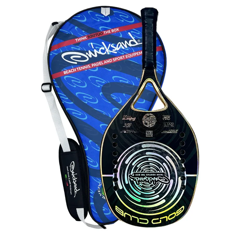 Quicksand Gold Club Beach Tennis Racket Black 12K Carbon Fiber Cool Laser Surface Design New Product For Adult Professional