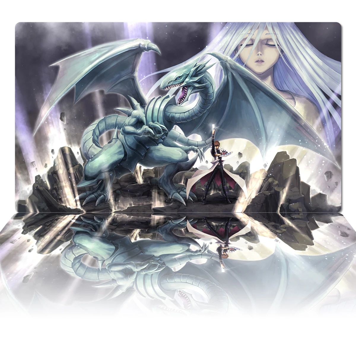 YuGiOh Blue-Eyes White Dragon Playmat Seto Kaiba Kisara TCG