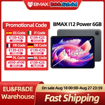 BMAX I12 Power Tablet Android 15 11.4" 90Hz 2.4K IPS MediaTek Helio G99 ARM Mali-G57 MC2 6GB+16GB Espansione 128GB 4G LTE 1