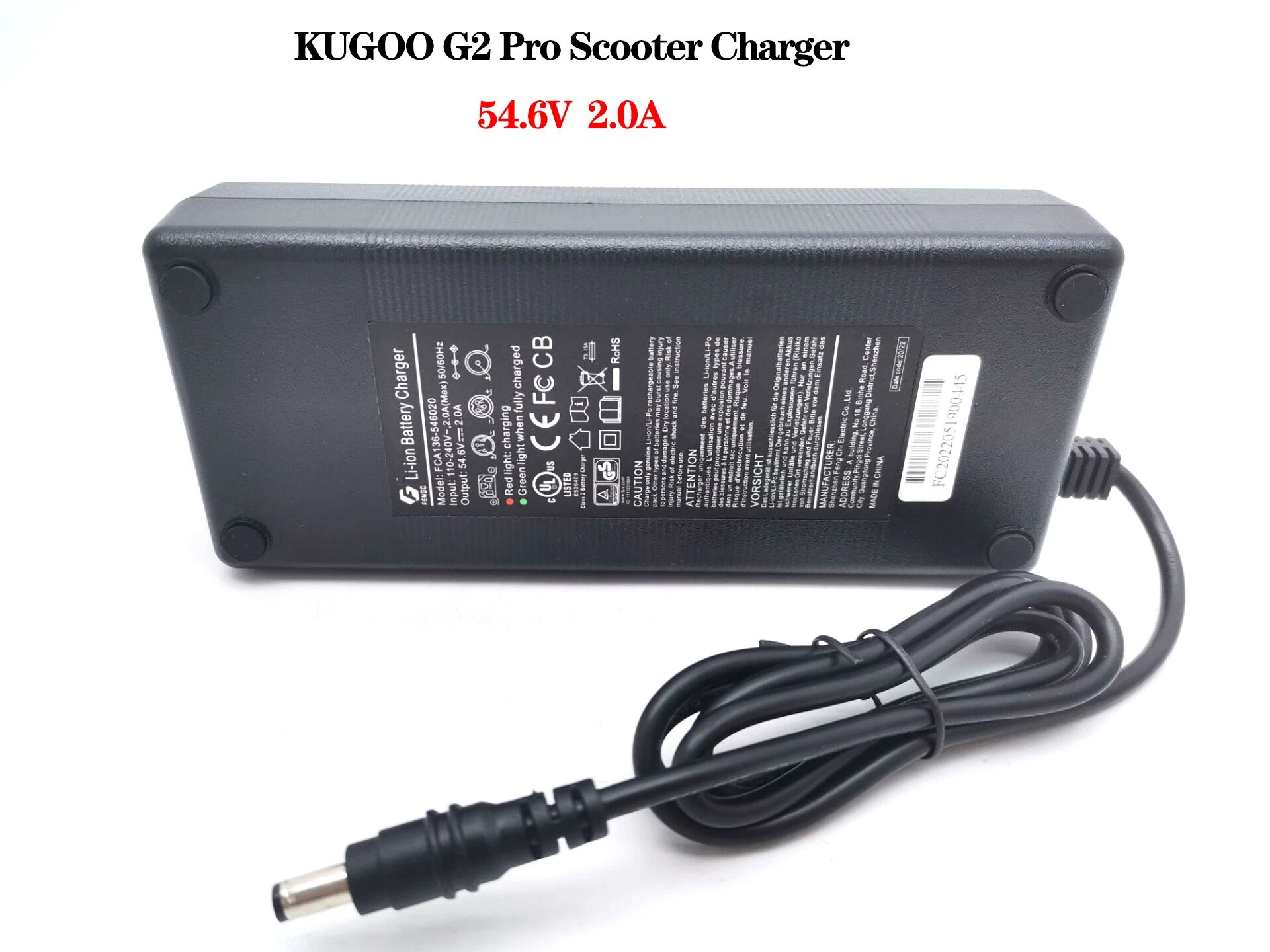 54.6V 2A Charger Spare For KUGOO G2 PRO Electric Scooter Accessories