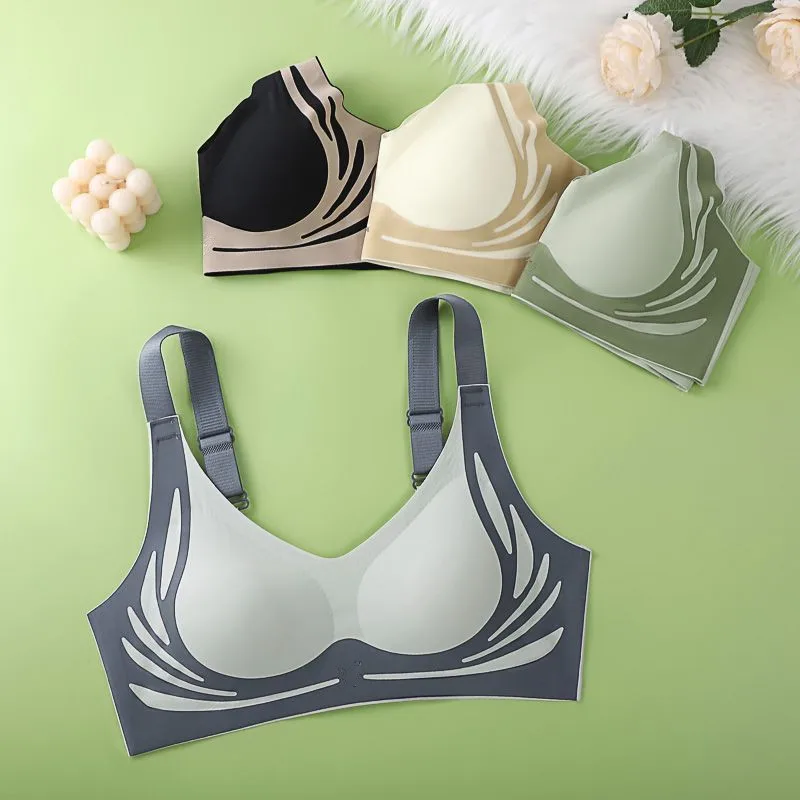 Comfort Push Up Bra Women Non Wired Anti Sagging Seamless Underwear Lift Adjustable Straps Soft Everyday Bralette 3