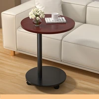 Table à manger ronde moderne, table d'appoint portable à roulettes, table basse, table de chevet, table d'appoint pour salon, balcon, canapé 6
