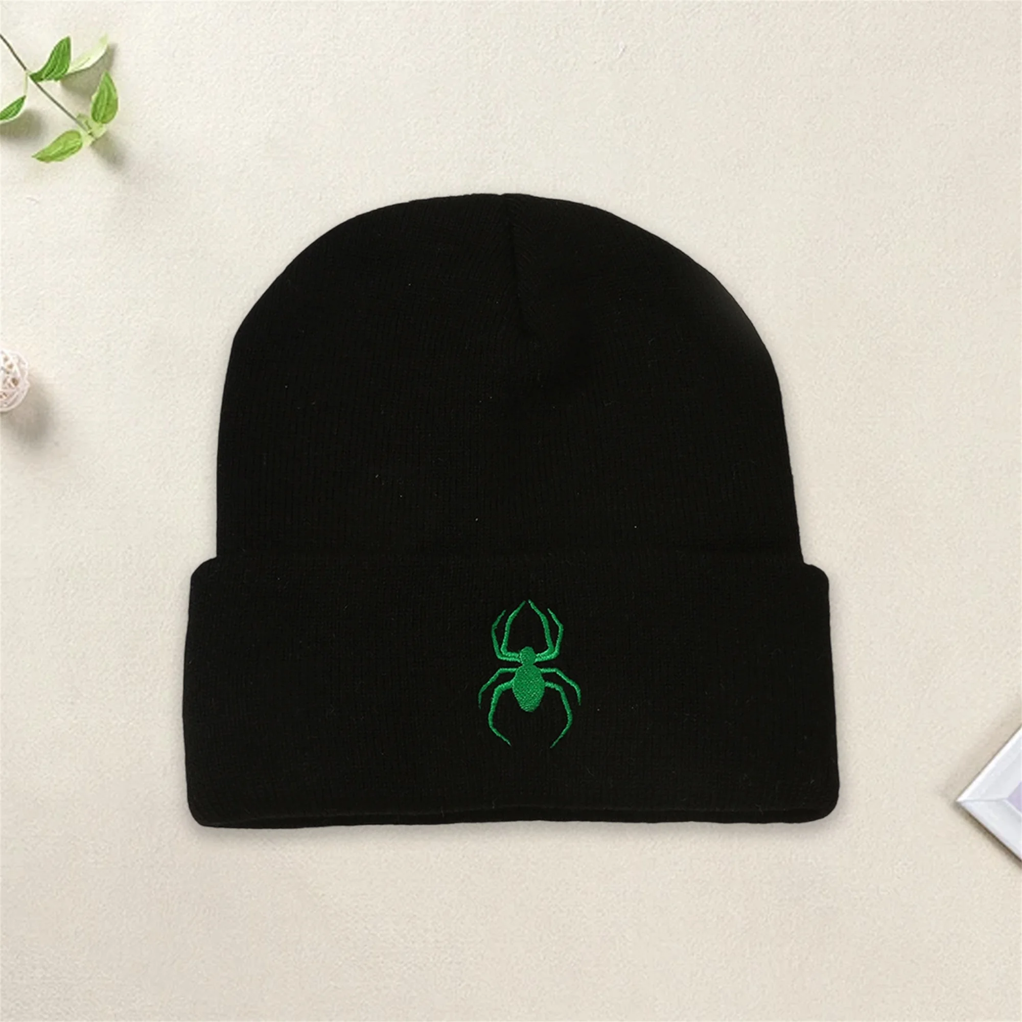 Unisex Winter Beanie Hat Cozy Knit Cap with Embroidered Snowflake Design for Cold Weather Outdoor Activities