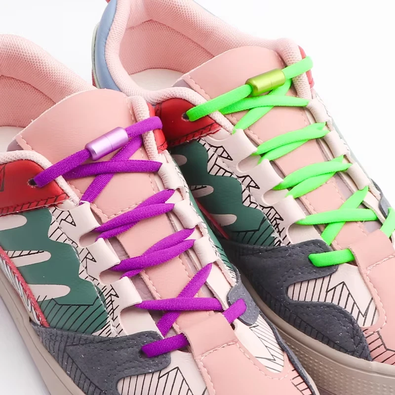 1 Pair Elastic No-Tie Shoelaces for All Ages - Quick and Easy Fit for Any Shoe - Free Shipping