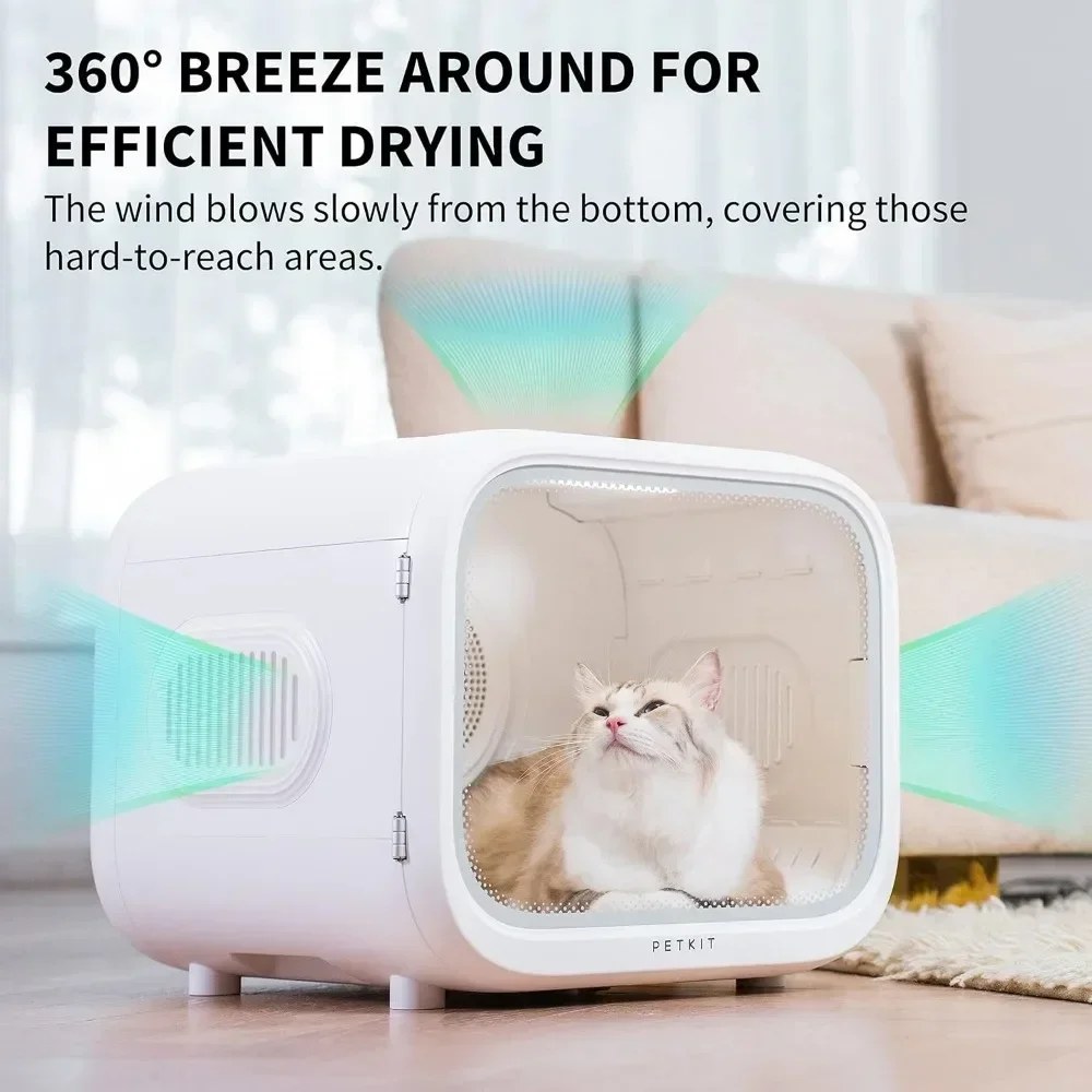 Automatic Pet Hair Drying Box for Cat Puppy Kitten Ultra Quiet Hair Dryer Smart Temperature Control Via App Touch Panel